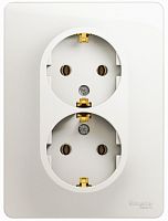 Розетка с заземлением Systeme Electric Glossa 1-м. 2 мод. перламутр картинка